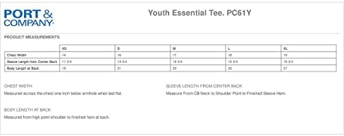 Port & Company - חולצת טריקו חיונית לנוער, PC61Y, Royal, XS [הלבשה]